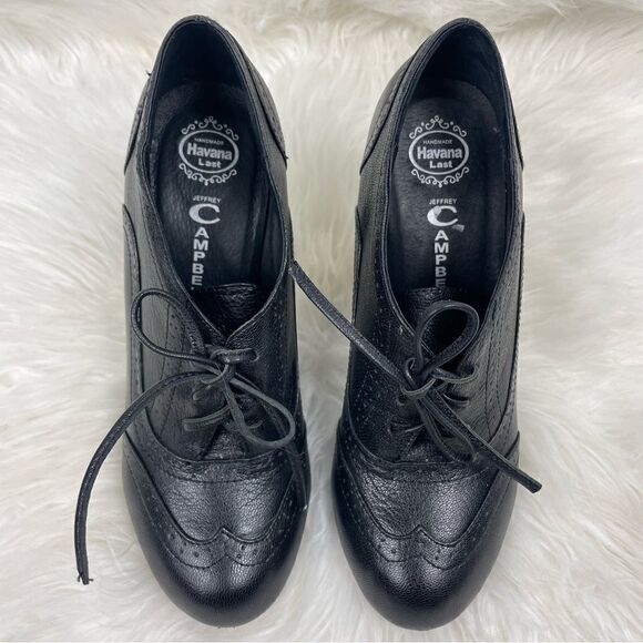 Jeffrey Campbell | Oxford heel bootie 7 US (37)front lace up,black 3 1/2” heel - Picture 6 of 8